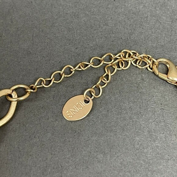 Icing Gold-tone Linked Chains Green Blue Women's Fashion Necklace NWOT - Picture 3 of 5